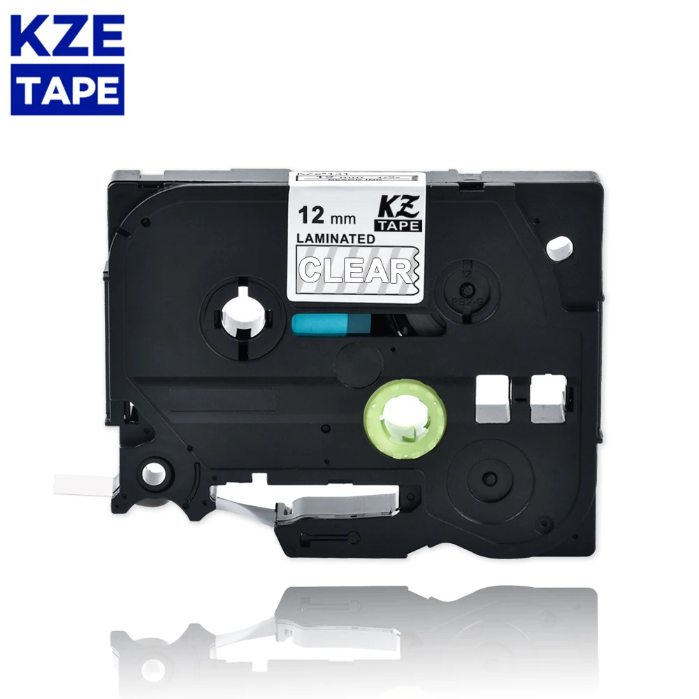 1pcs KZE 12mm 135 White on Clear Laminated Label Tape Cassette Cartridge ribbon compatible for p-touch label printers Tze-135