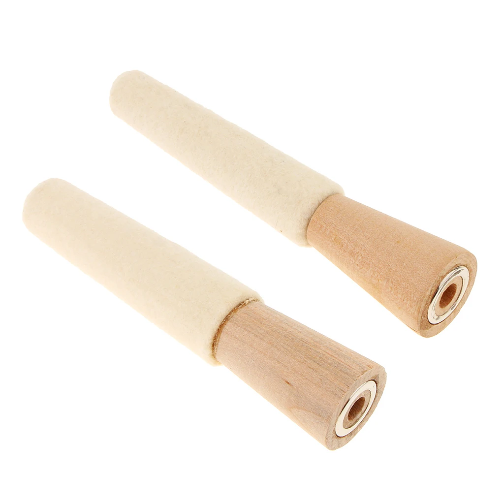 2x Mounted Felt Buffing Cone Wood Inside Ring Jewelry Polishing Jeweler Tool