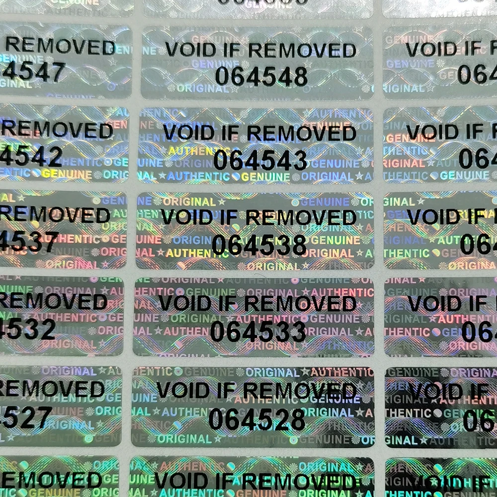 Hologram Garantie Vervalt Sticker, Tamper Proof Afdichting Label, Serienummer Logo Kan Worden Aangepast, 1000Pcs 30Mm X 10Mm