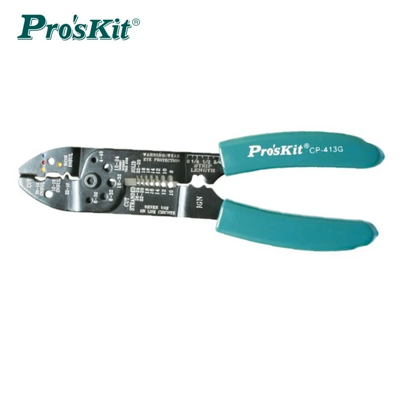 Proskit CP-413G 7-in-1 multifunctional electrician\'s pliers with stripping, cutting and crimping function needle-nose pliers