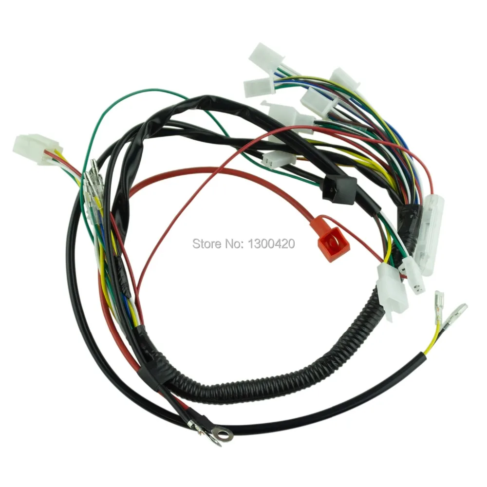 Full Electrics Wiring Harness AC CDI Coil Kill Switch Spark Plug for 50cc 70cc 90cc 110cc 125cc ATV Quad Pit Bike Buggy Go Kart