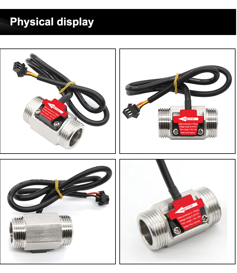 1/2" 3/4" 1" 2" DC 5-18V Wasserdurchflusssensor Edelstahl-Durchflusssensor Wasserkontroll-Flüssigkeitssensor-Schalter – Detail 3