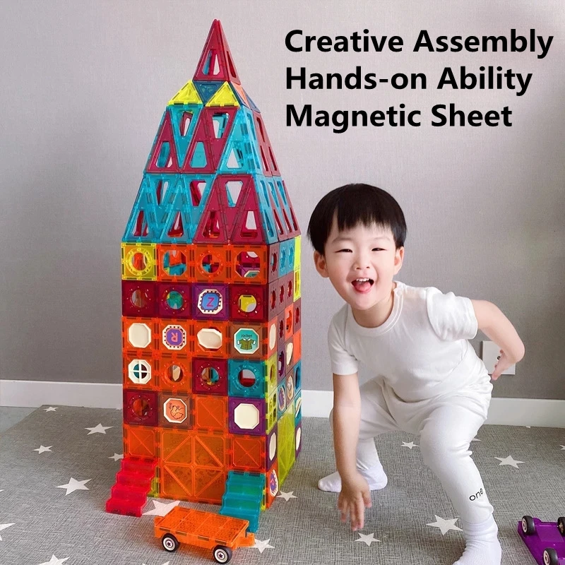 

Creative Assembly Enlightenment Magnetic Sheets Colored Window Cognitive Training Hands-on Ability DIY Building Blocks Kids Toys