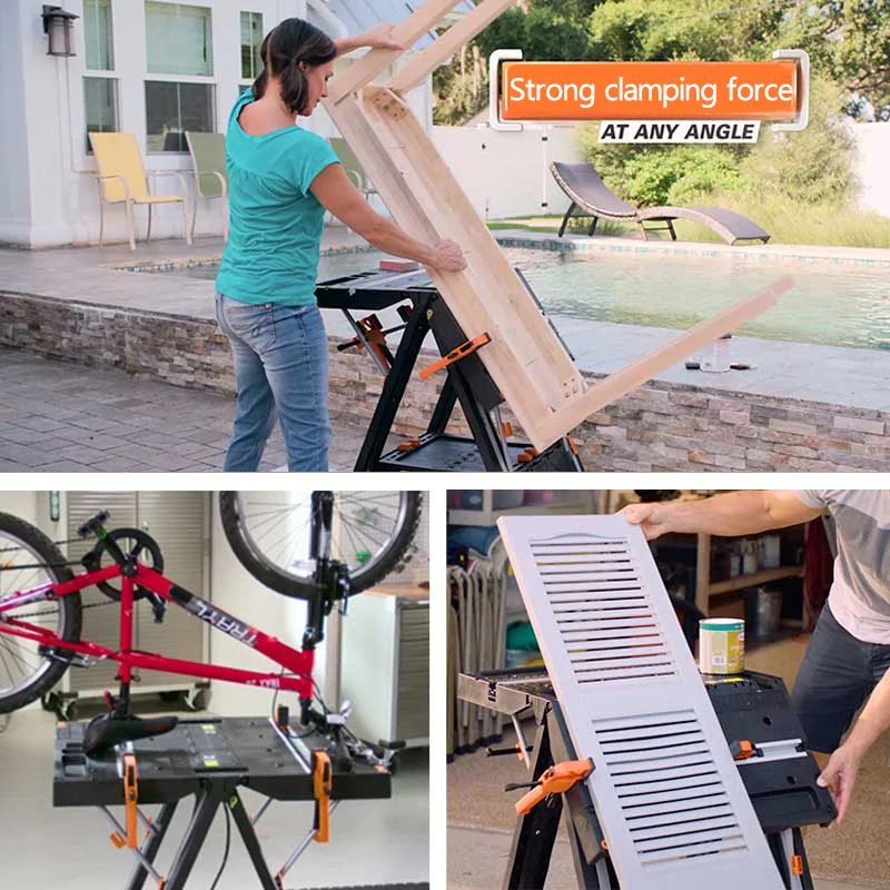 

WX051 Workbench Multifunctional Folding Woodworking Table DIY Portable Household Mobile Workbench Bearing 135kg