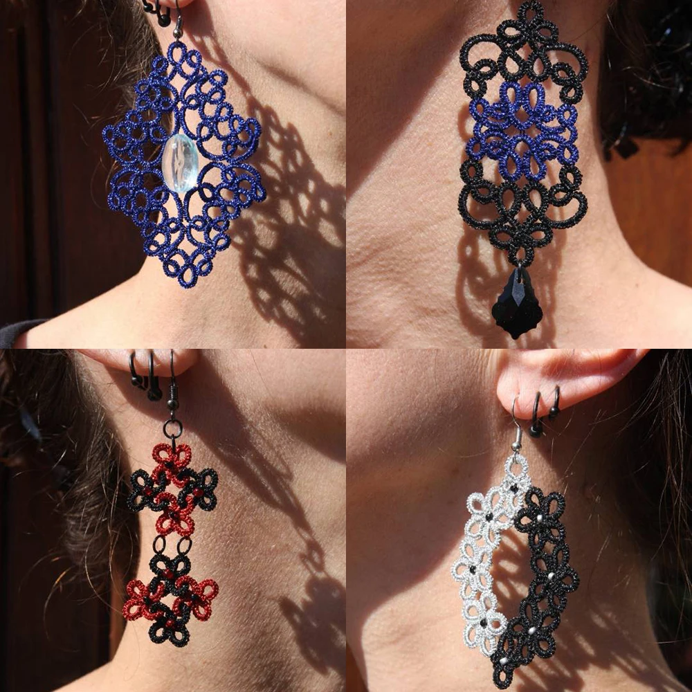 Sanbest 4 telli metalik dokuma iplik el yapımı DIY bilezik dize dikiş Tatting iplik küpe örgü makrome konu