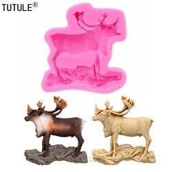 Reindeer Silicone Mold Fondant Chocolate Candy Polymer  Christmas Deer Cupcake Topper Sugar Cake Decorations,Silicone Deer Mold