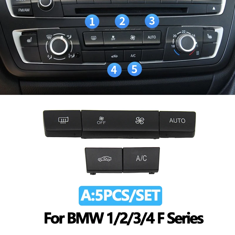 แดชบอร์ด Air AC ปุ่มหมวกชุดซ่อมสำหรับ BMW 1 2 3 4 F Series F20 F30 F35 f45 F46 F80