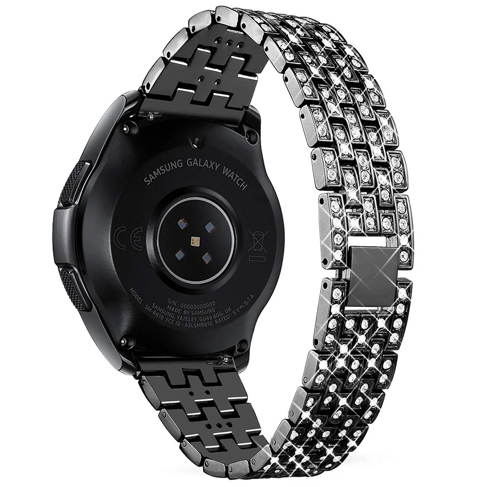 20mm 22mm Metal Strap For Samsung Galaxy Watch 3 41mm 45mm 42mm 46mm Active 2 Diamond Steel Watch Band For Amazfit Huawei