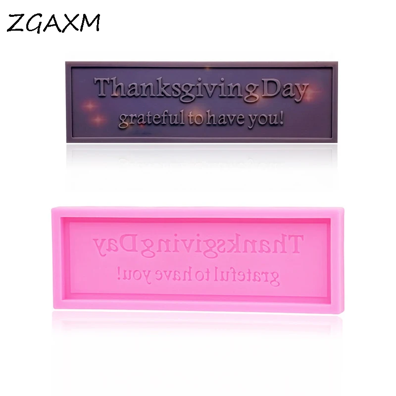 

LM1099 Happy Thanksgiving Thank you for having letter fondant cake silicone mold DIY handmade chocolate cake baking molds