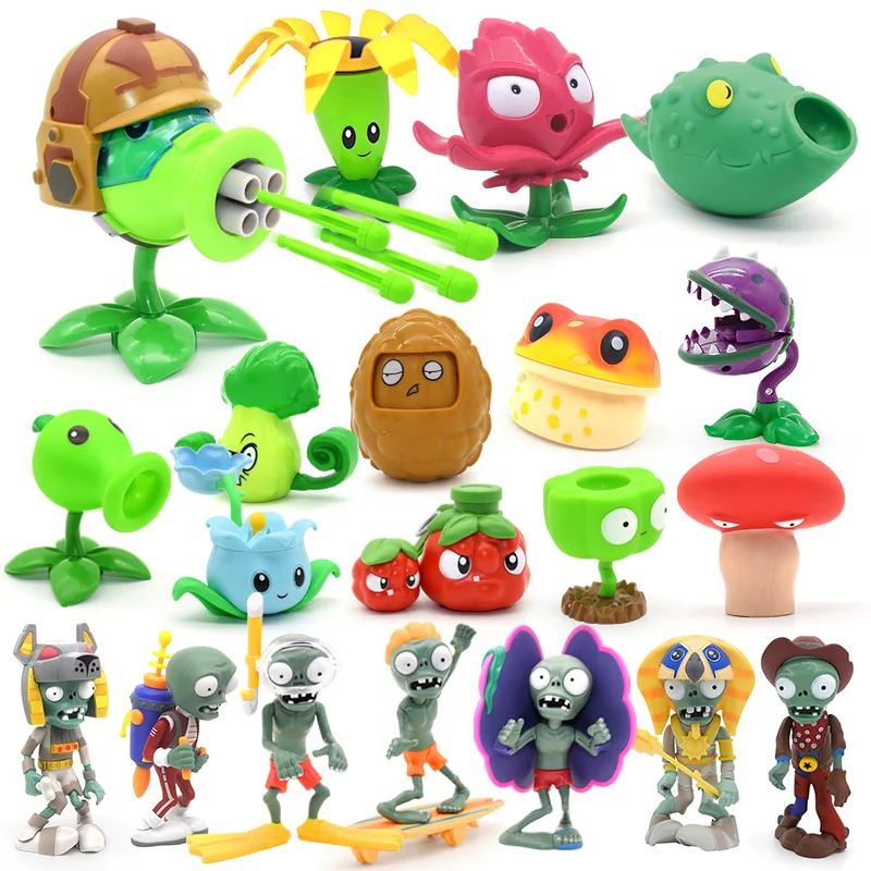 1pcs PVZ PLANTS VS ZOMBIES 2 Peashooter Gatling Pea Shooter PVC Action Figure Model Toy Dolls Shooting Toy Kids Gifts For boys