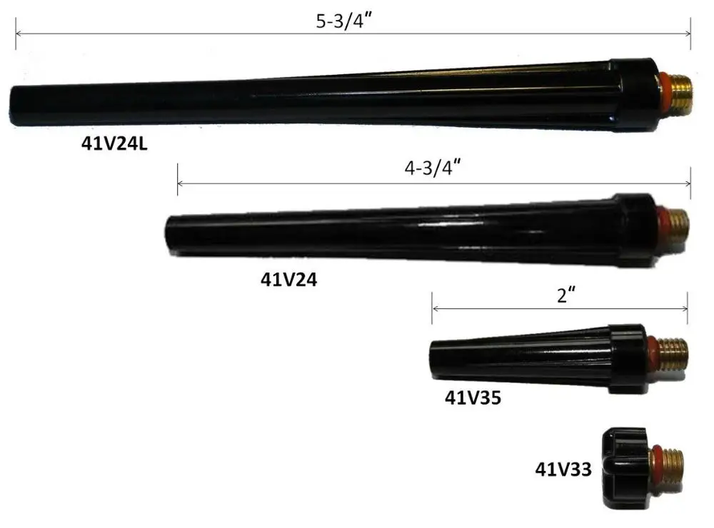 4PCS ขนาดกลางสั้นยาวฝาหลัง TIG ชุด 41V33 41V35 41V24 41V24L Fit TIG Torch WP SR DTA DB 9 20 25