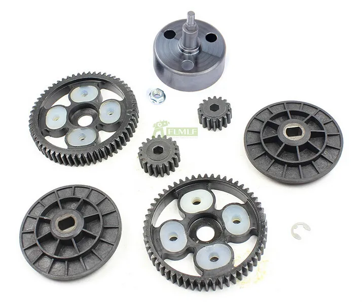 

Upgrade Clutch Bell Set High Speed 19T/55T and High Torque Spur 58T/16T Metal Gear Set for 1/5 HPI ROVAN KM BAJA 5B 5T 5B 5SC SS