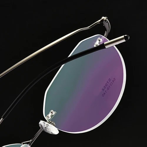 Imagen 2 del producto Montura de gafas ultraligera de aleación de titanio sin montura para hombre, gafas cuadradas, monturas graduadas para miopía para mujer, gafas ópticas