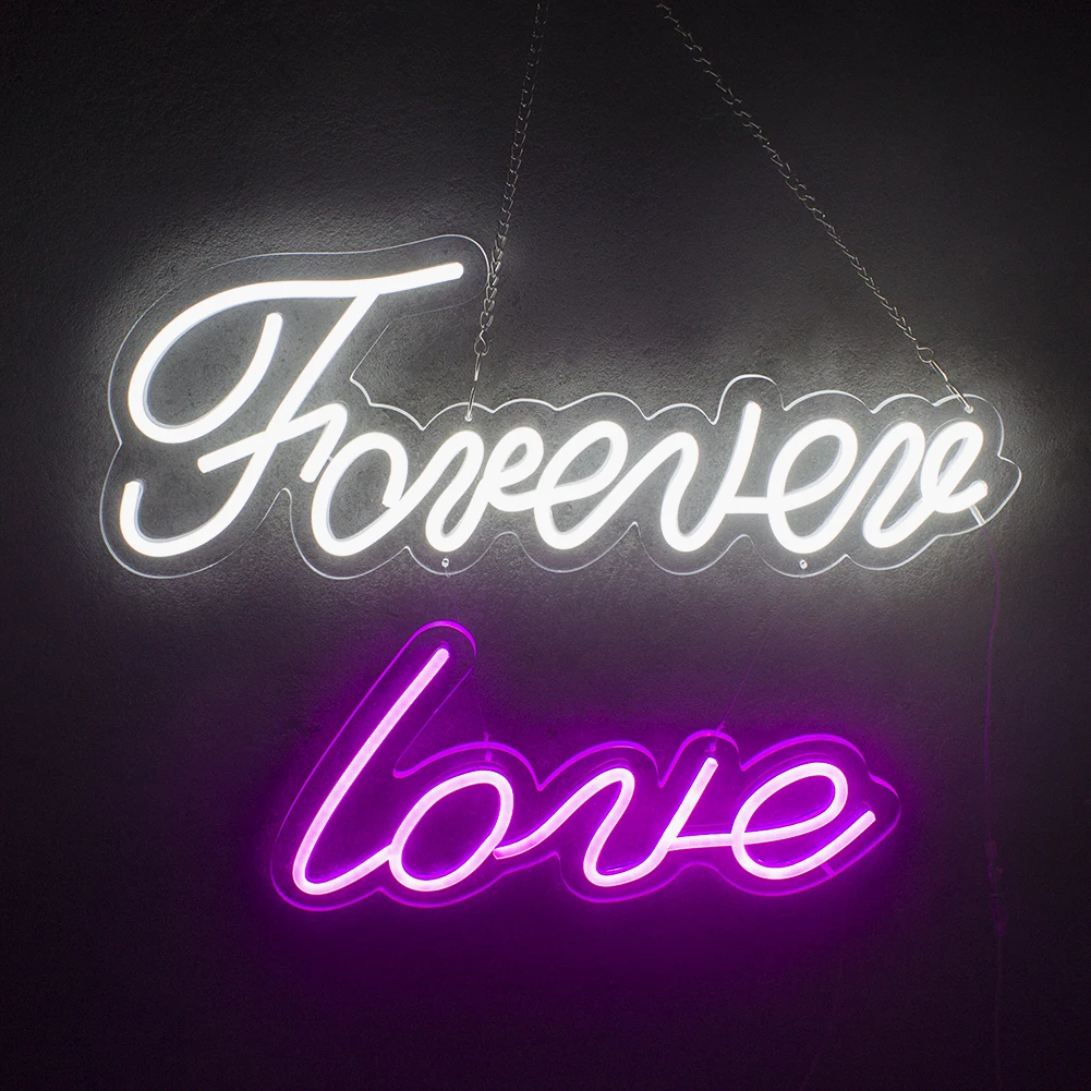 Custom Neon Sign Forever Love Led Lights For Home Wall Windows Shop Display Bedroom Lamp Signs Love Night Light