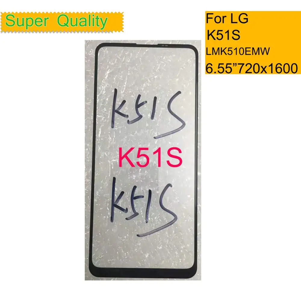 

10Pcs/Lot For LG K51S LMK510EMW LM-K510EMW LM-K510 Touch Screen Panel Front Outer Glass Lens For LG K51S LCD Glass With OCA Glue