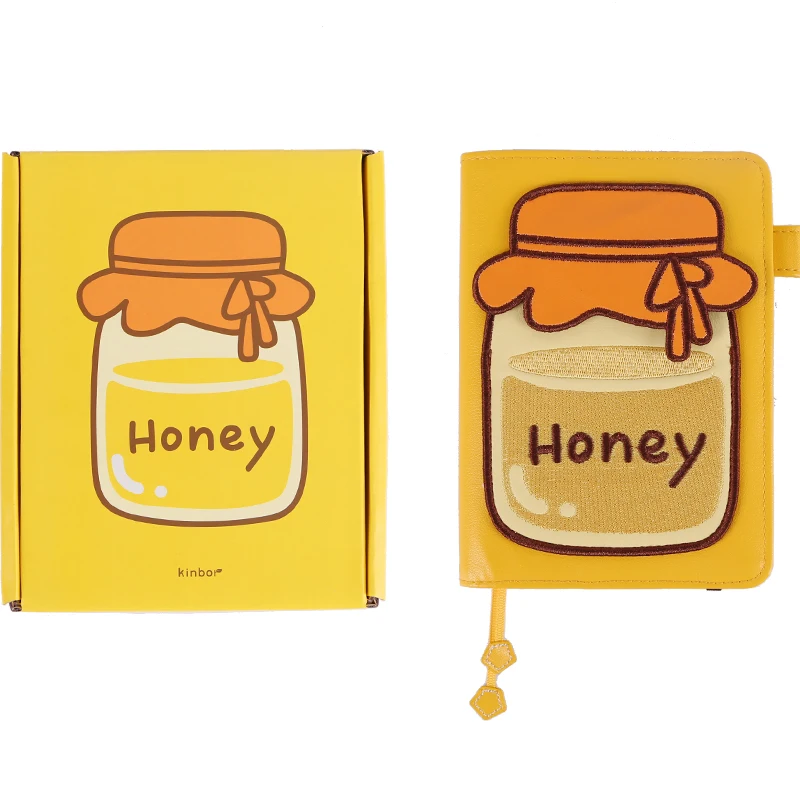Kinbor-Carnet de notes à main créatif, ensemble de tente, boîte-cadeau, miel, mignon, journal intime en forme de cœur, compte d'enregistrement, cadeau étudiant féminin