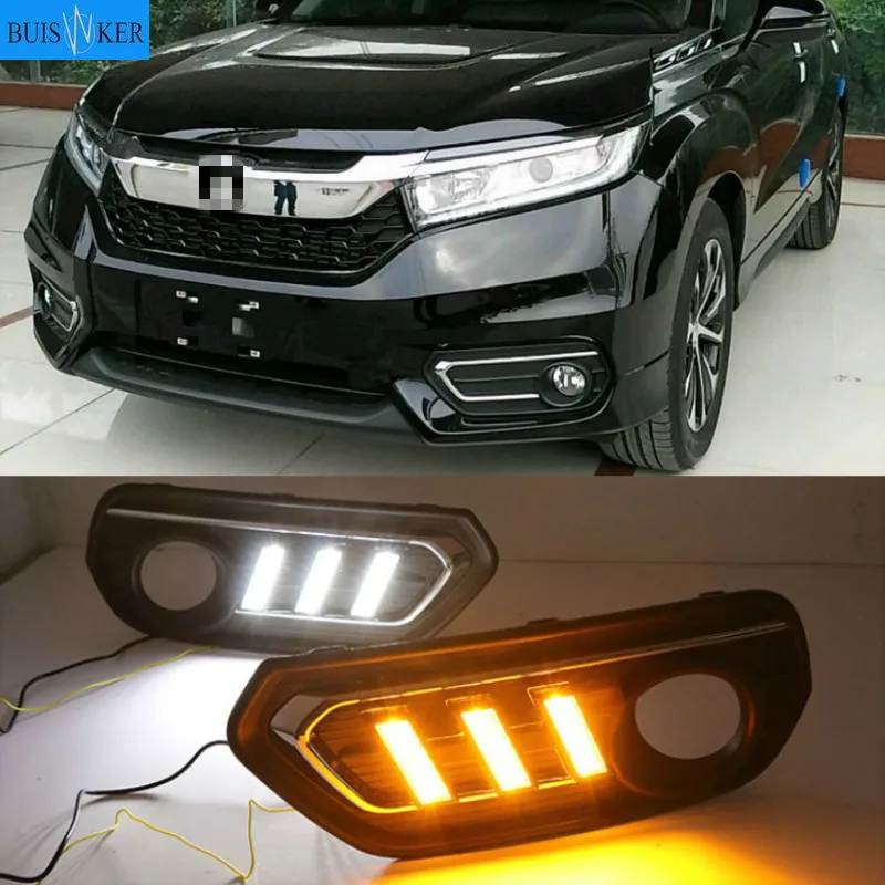 

1 Set DRL Daytime Running Lights Daylight 12V ABS Fog Lamp Cover With Turn Yellow Signal Light For Honda AVANCIER 2017-2019