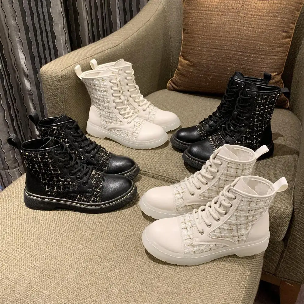 Women Boots 2020 Fashion Ankle Boots Kawaii Girls Martins Shoes Comfortable Stylish Lace Up Boot Shoes Dropshipping