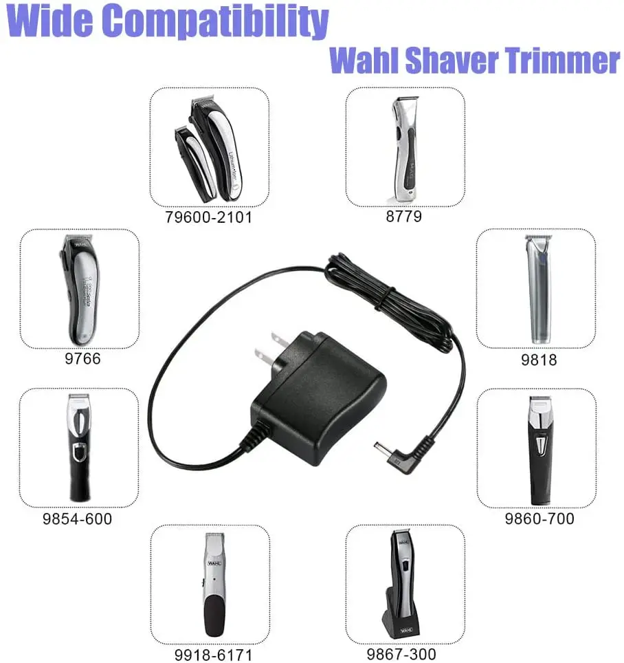 شاحن طاقة لماكينة حلاقة Wahl وgroomer ، بجهد V ، 1adc3.5x1.35 مم ، 9818L ، 9854L ، 9876L ، 9880L ، 9888L ، ماكينة حلاقة الليثيوم ، ماكينة حلاقة اللحية ، ماكينة حلاقة Groomer S003HU