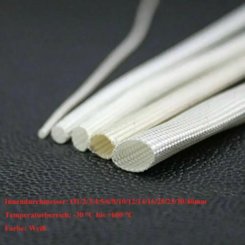 3 M Fiberglass Tube 1mm ~40mm Cable Sleeve Soft Fiber Glass Wire Wrap Protector Insulation High Temperature Pipe