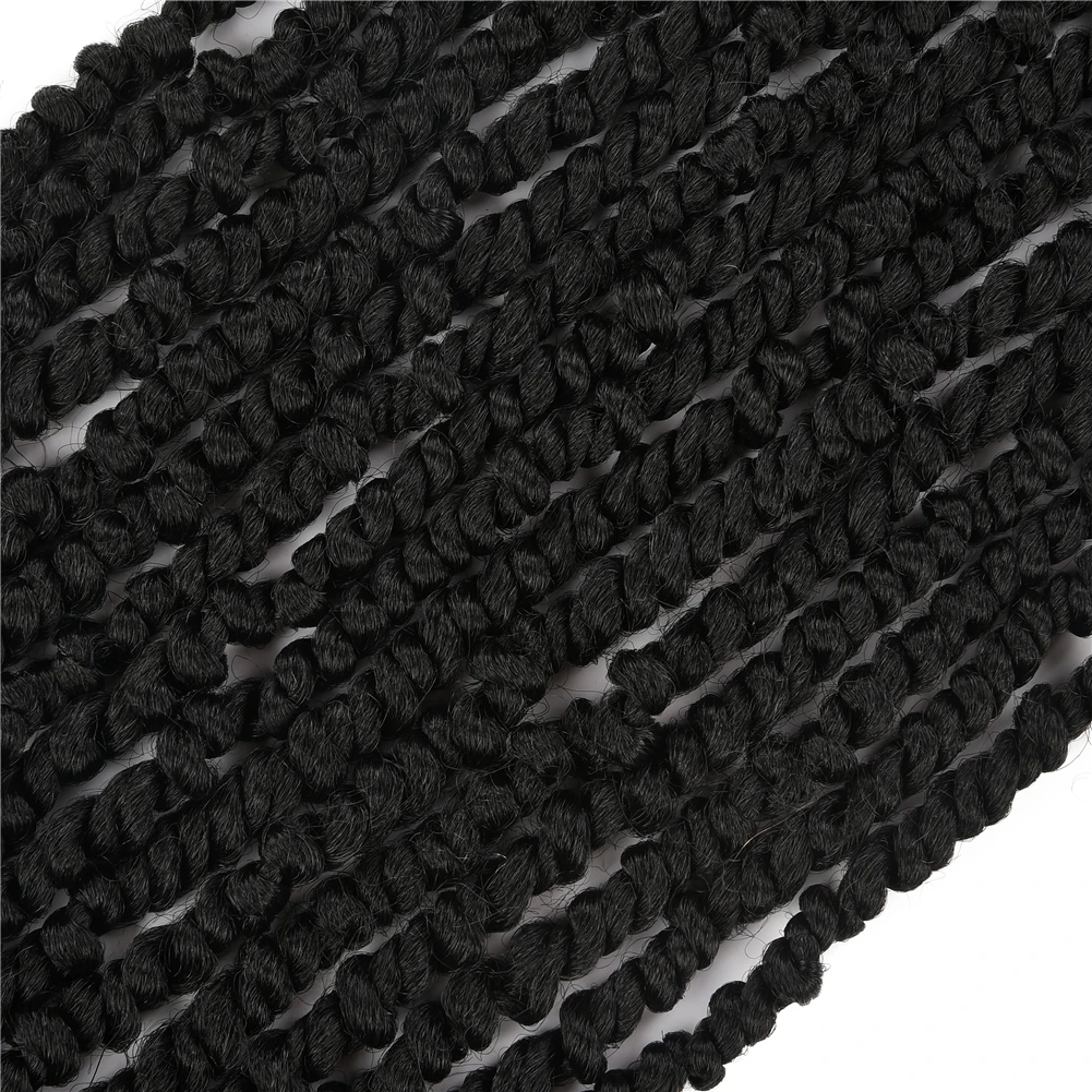 Pre-twisted Passion Twist Braiding Hair For Women Low Temperature Flame Retardant Synthetic Fiber Crochet Hair 24\