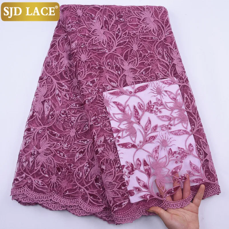 SJD LACE Clearance Style African Sequins Milk Silk Lace 2024 New Design Nigerian Net Lace Fabric French For Women Wedding A2040