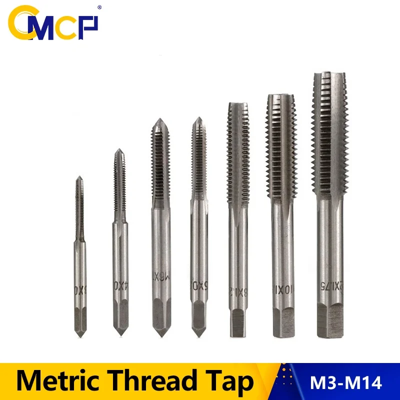 CMCP Right Hand Metric Thread Taps M3 M4 M5 M6 M7 M8 M10 M12 M14 HSS Screw Tap Drill Bit Straight Flute Screw Thread Tap Drill