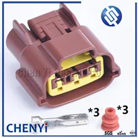 1 Juego de 3 pines 6098-0142 enchufe de bobina de encendido automotriz conector hembra impermeable Sensor de posición del acelerador TPS para coches Nissan