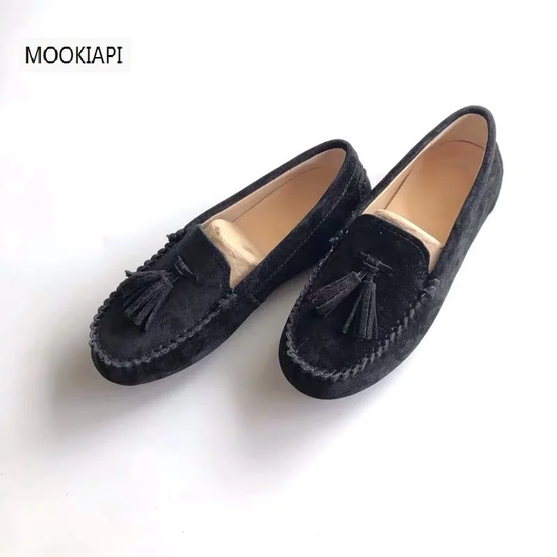 MOOKIAPI-zapatos planos de alta calidad para mujer, mocasines clásicos de piel 100% auténtica, marca china, para verano