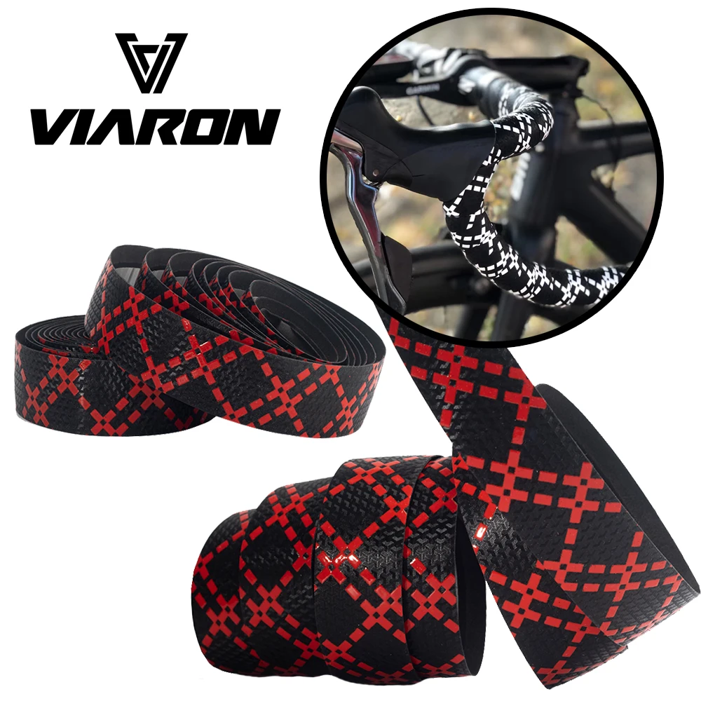 Road Bike Handlebar Tape Silica Cycling White Orange Fixing MTB Bicycle Accessories GEL EVA Anti-Slip Handle Bar by VIARON