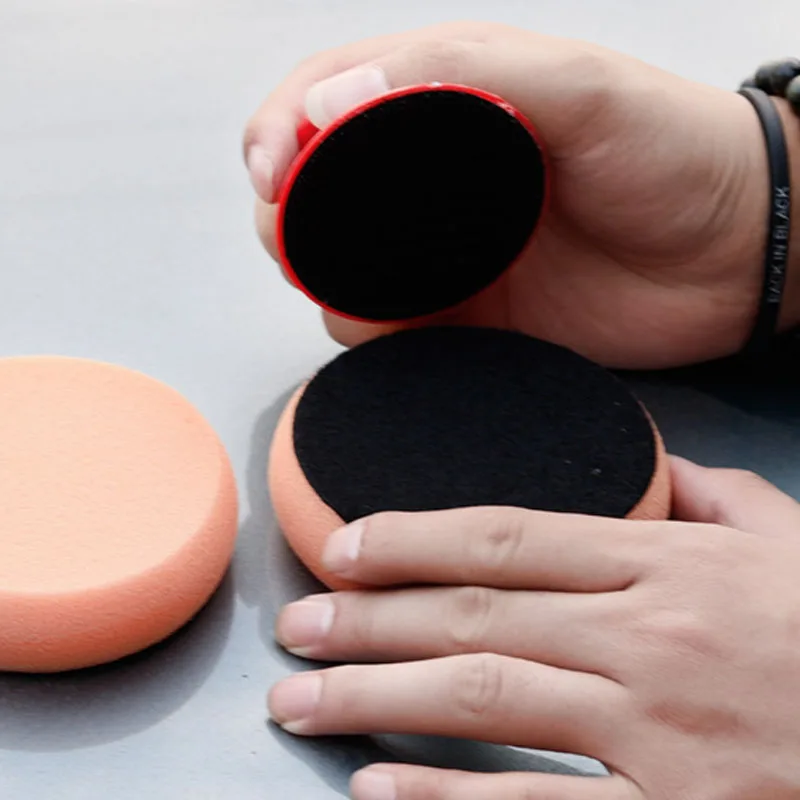5 Pcs Car Wax Wash Polish Pad Sponge Cleaning Foam Kit Terry Cloth Microfiber Applicator Pads Gripper Handle Car-Styling