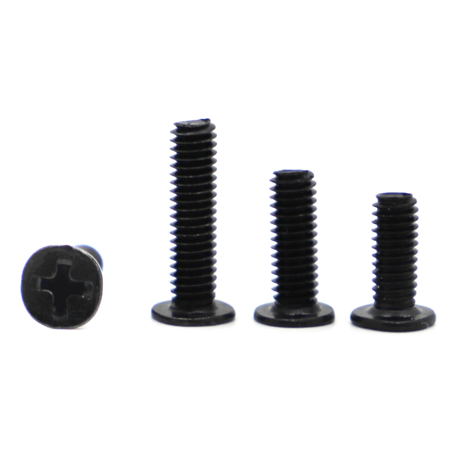 

20/50pcs CM Black Carbon Steel Laptop Screws M2 M2.5 M3 M4 Cross Phillips Ultra Thin Flat Wafer Head Bolt