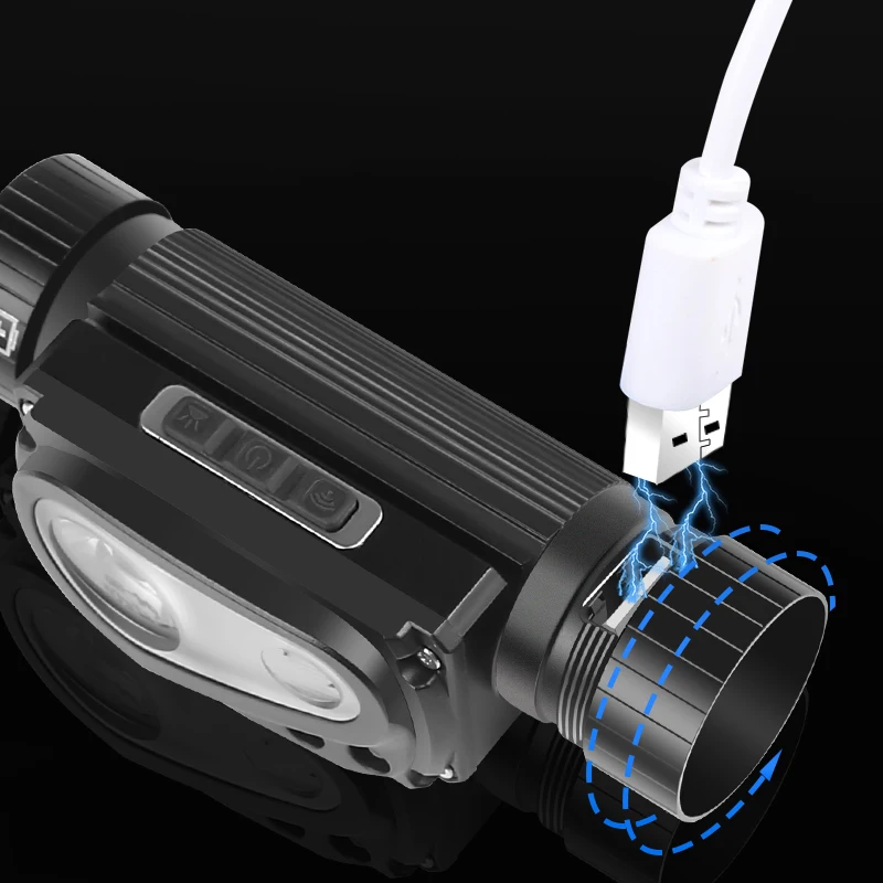 Imagem -04 - Sensor Led Farol 18650 ou 21700 Cabeça da Bateria Lanterna Lâmpada Farol Impermeável Lâmpadas Running Luzes Xhp50.2 500000lm