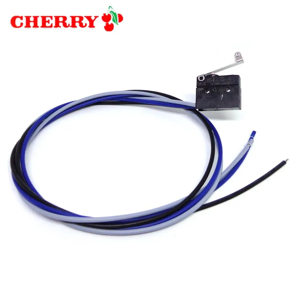 CHERRY/ZF 100%-NEW 5PCS DC1 Micro switch with 0.5M wire short/long/pulley/bent handle 10A250V WIRE Waterproof switch