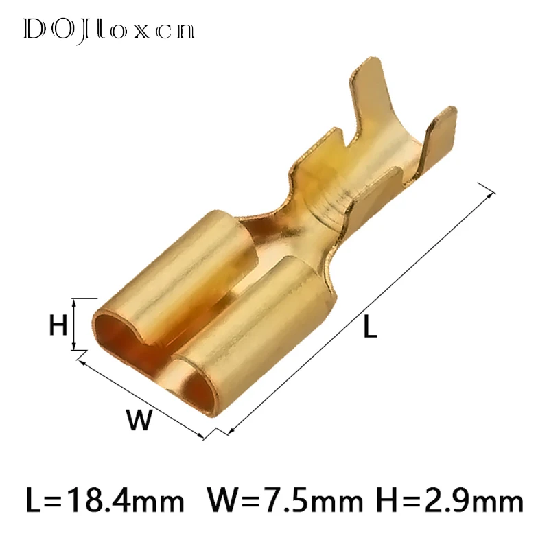 20/50/100/200 Pcs 6.3mm Flat Spring Pluggable Cold Press Switch Wireing Terminal 1500-0080 DJ626-6.3A DJ626-6.3B DJ626-6.3C