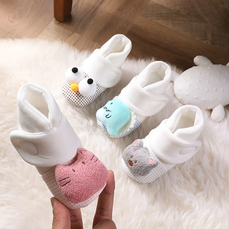 

2021 New Arrival Toddler Newborn Baby Boys Girls Animal Crib Shoes Infant Cartoon Soft Sole Non-slip Cute Warm Animal Baby Shoes