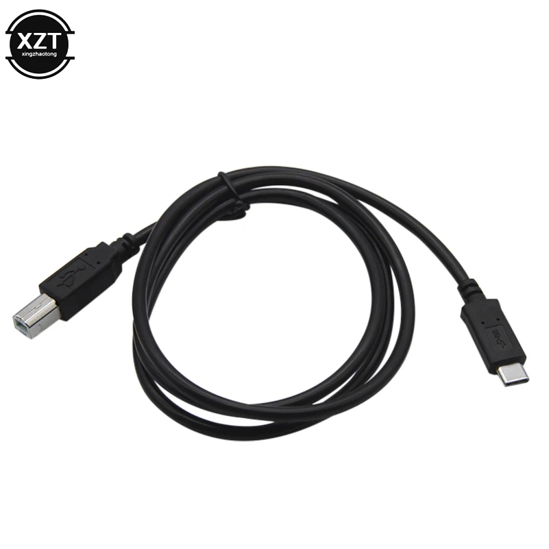 USB 3.1 Type C Male Connector to USB 2.0 B Type Male Data Cable Adapter for Cell Phone Printer Hard Disk File Transfer Fast