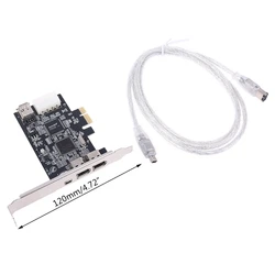 20CB PCIe 3 Ports Firewire Cable Expansion Card PCI Express 1394B & 1394A TI XIO2213B Chipset Adapter for Desktop PC