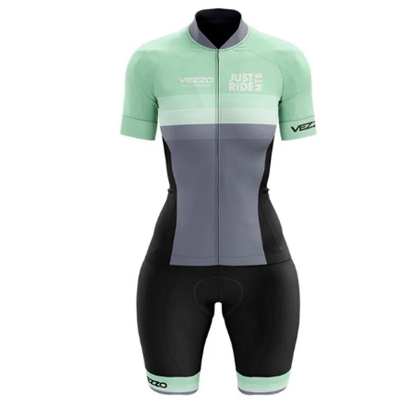 Female Cycling Monkey VEZZ0 Cycling Clothes Promotion Dress Summer Professional Triathlon Uniforme Bike Outfit Short Sleeved