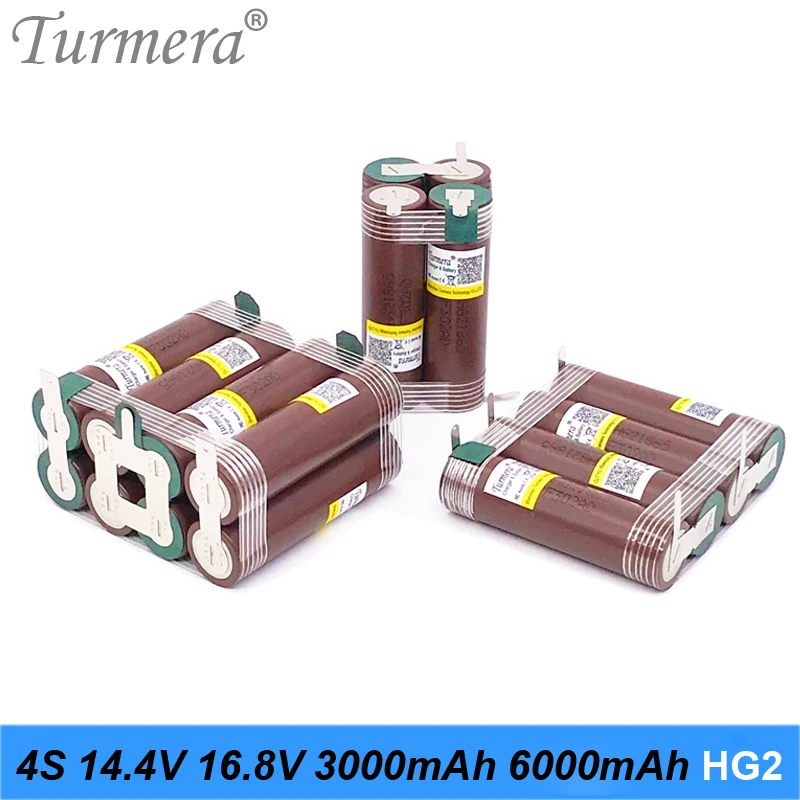 4S bateria litowa 14.4V 16.8V 18650 HG2 3000mAh 6000mAh 30A taśma lutownicza do baterii śrubokręt Shurika dostosuj Turmera