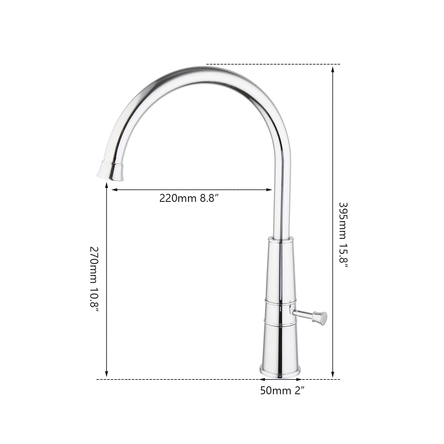 KEMAIDI Chrome Tall Basin Sink Faucet Slim Bathroom Washbasin Water Mixer Tap Hot Cold Water Basin Crane Tap Bathroom Tap