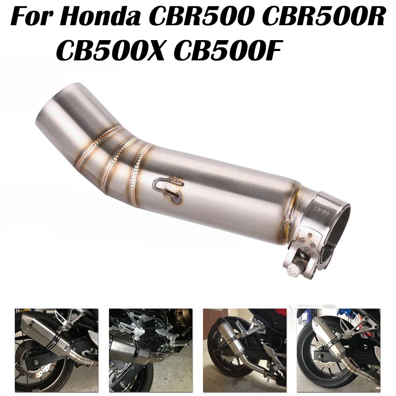 Slip On For CBR500 CB500X CB500F 2013 2014 2015 2016 2017 2018 2019 Motorcycle Exhaust Middle Mid Link Pipe Muffler Tube