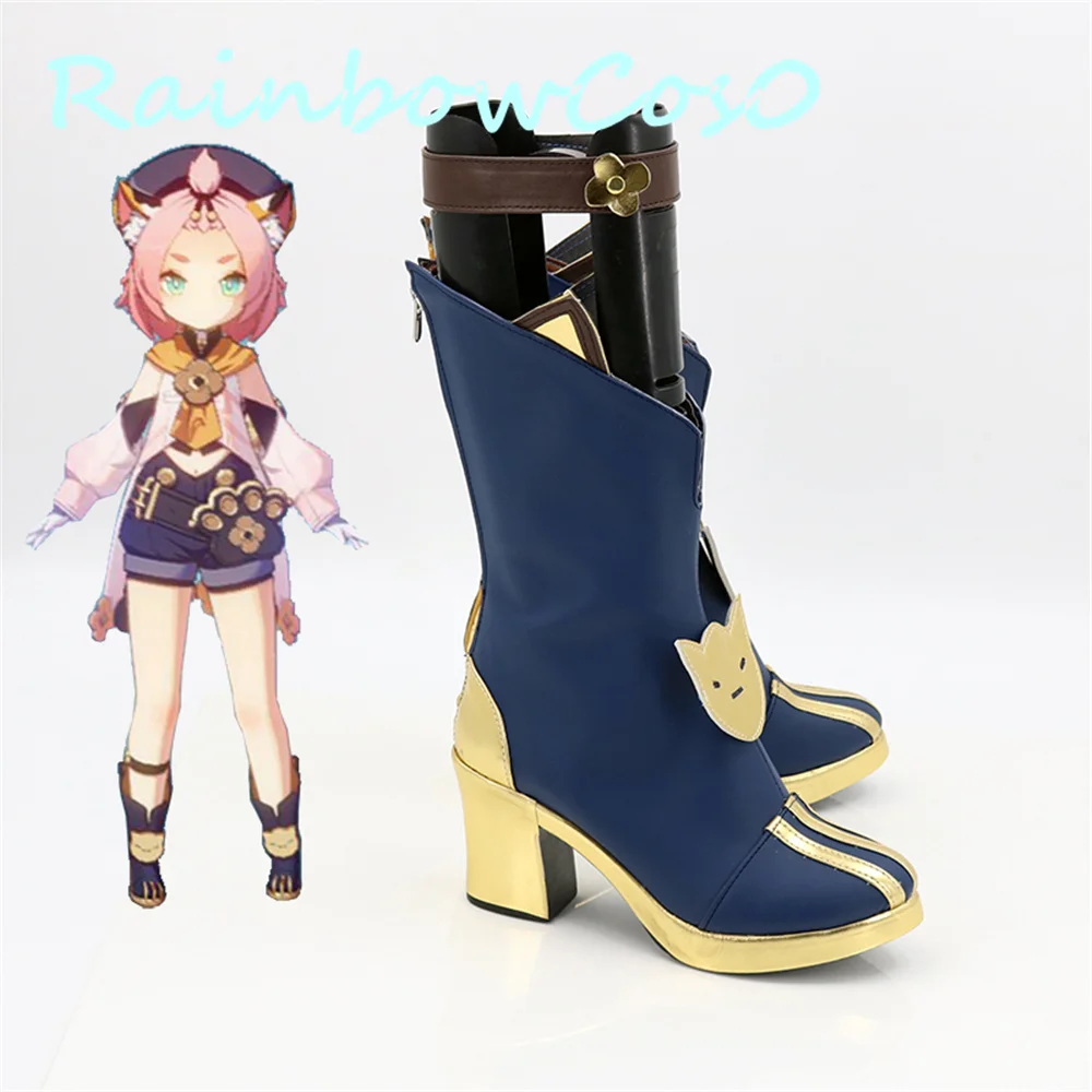 Genshin Impact Diona Cosplay scarpe stivali gioco Anime Halloween RainbowCos0W W1416