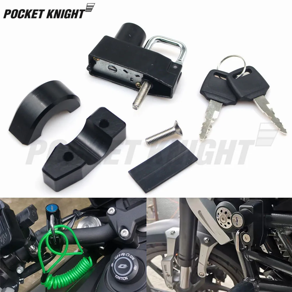 

Motorcycle Universal Helmet Lock Key For 25mm Diameter Engine Crankcase Crash Bar Anti-thief Security Padlock Handlebars