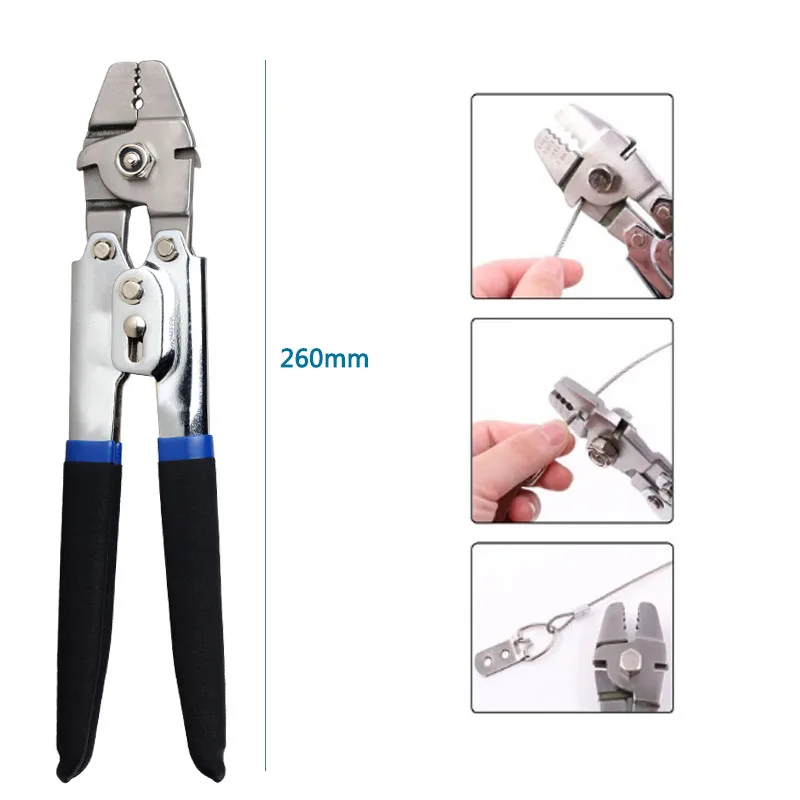 Aluminum Sleeves Crimping Plier Fishing Wire Cable Connector Crimper Aluminum Tube 0.1mm-2.2mm