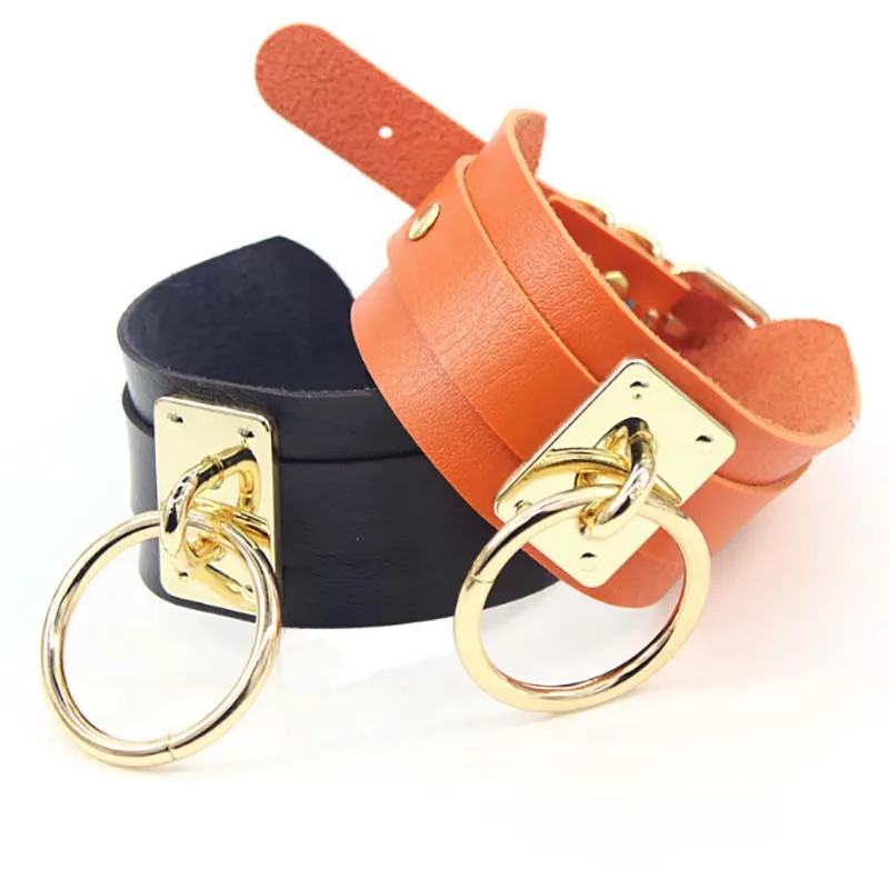 Women Lady Girl Man Goth Sexy PU Leather 1 Ring Bondage Slave Collar Neck Sexy Kawaii Fetish BDSM O Ring Choker image 5