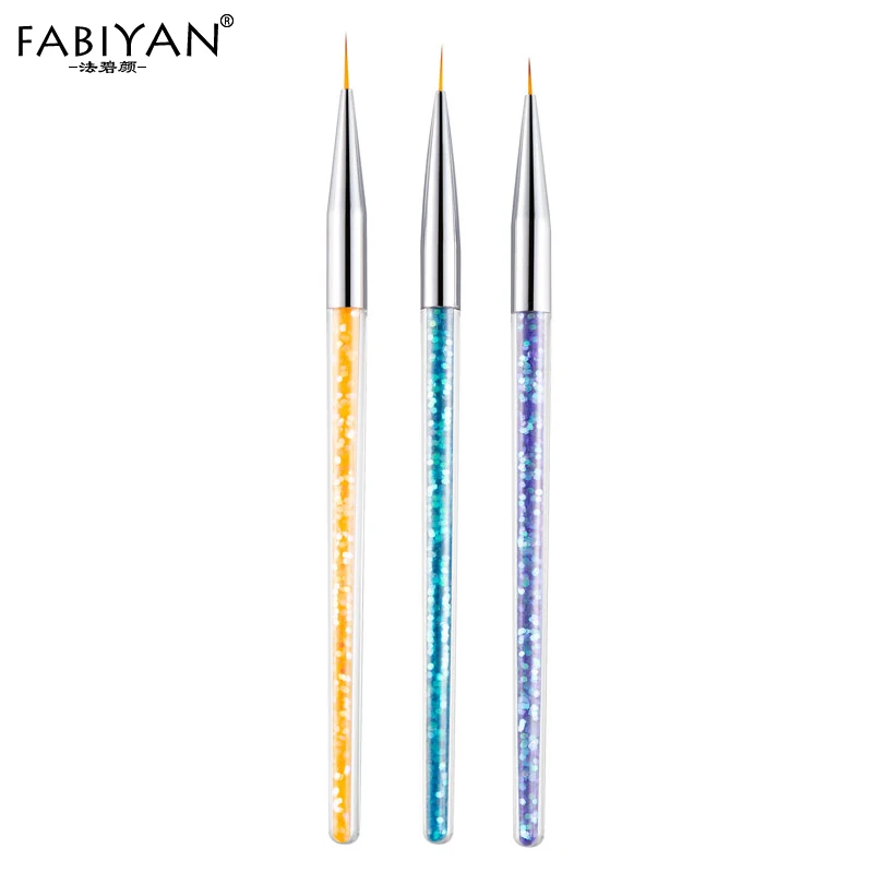 3pcs/set Nail Art Liner Painting Pen 3D Tips DIY Acrylic UV Gel Brushes Drawing Kit Flower Line Grid French Design Manicure Tool