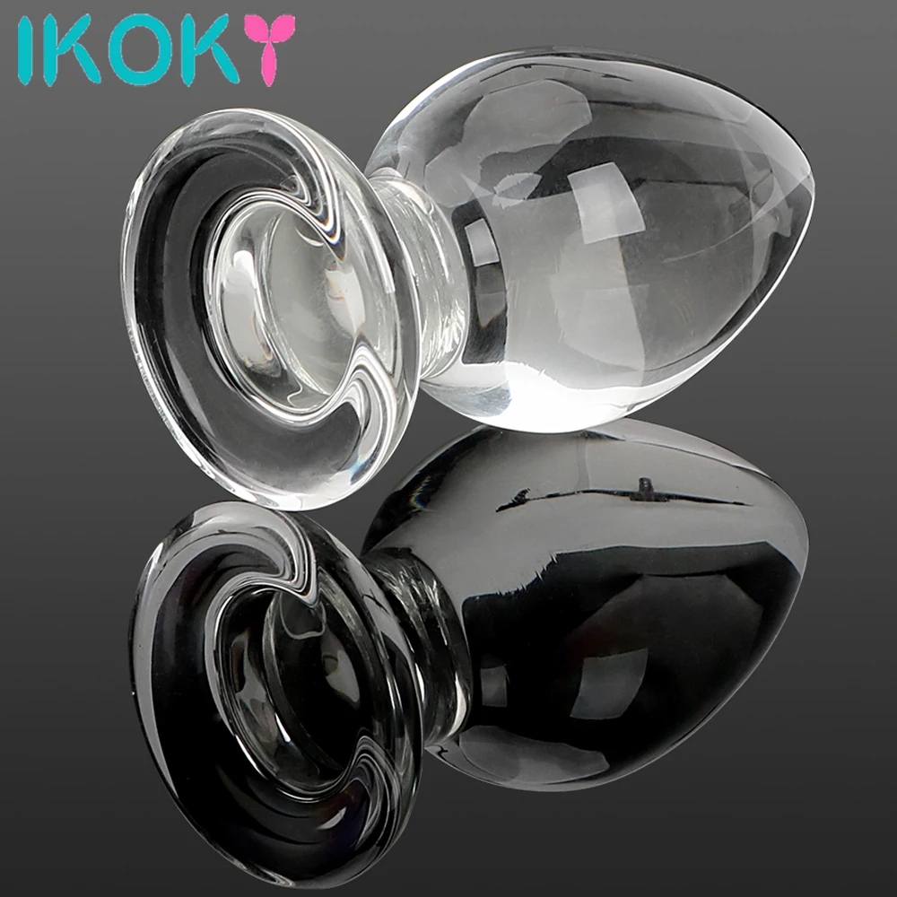 IKOKY 50mm Large Crystal Butt Plug Vagina Ball Big Pyrex Glass Anal  Dildo Bead Fake Adult Masturbate Sex Toys for Women Men Gay