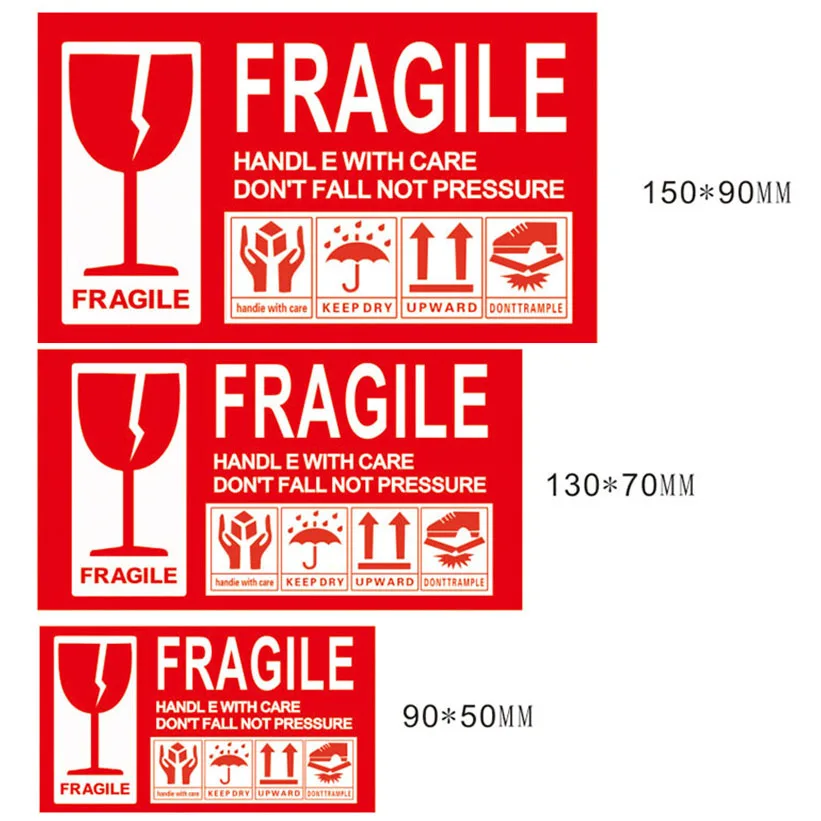 Fragile Warning Label Sticker Handle With Care Keep Shipping Express Label Packaging Mark Special Tag Logistics  Hazard Warning