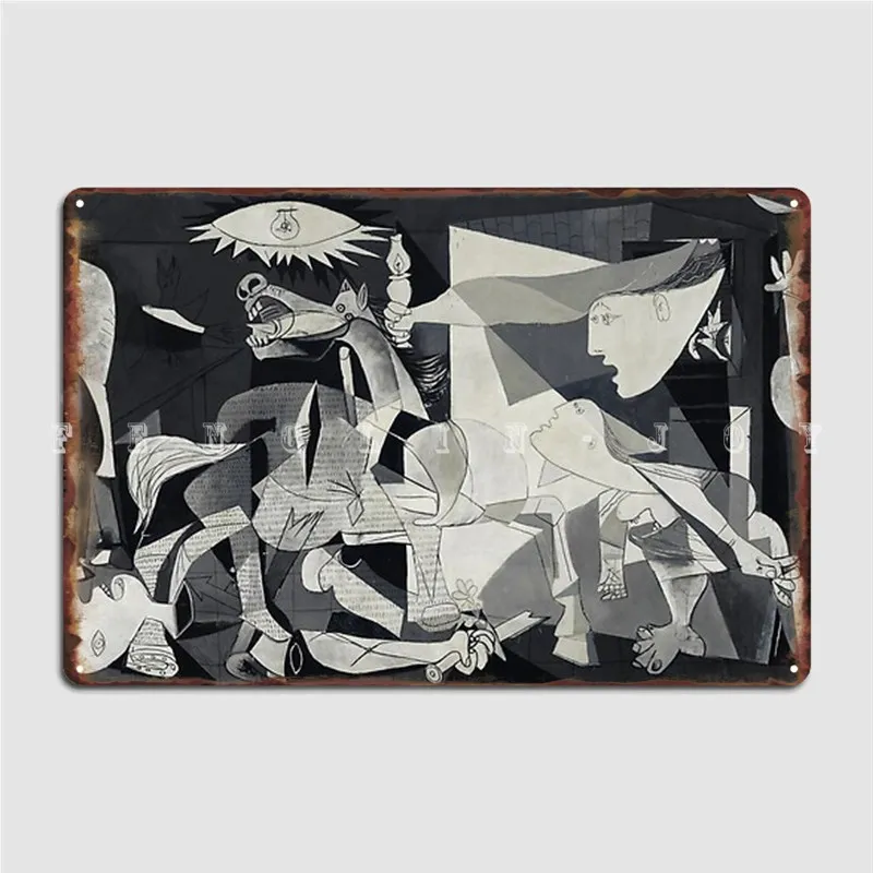 Picasso Guernica Poster Metal Plaque Cinema Living Room Cinema Customize Garage Decoration Tin Sign Poster